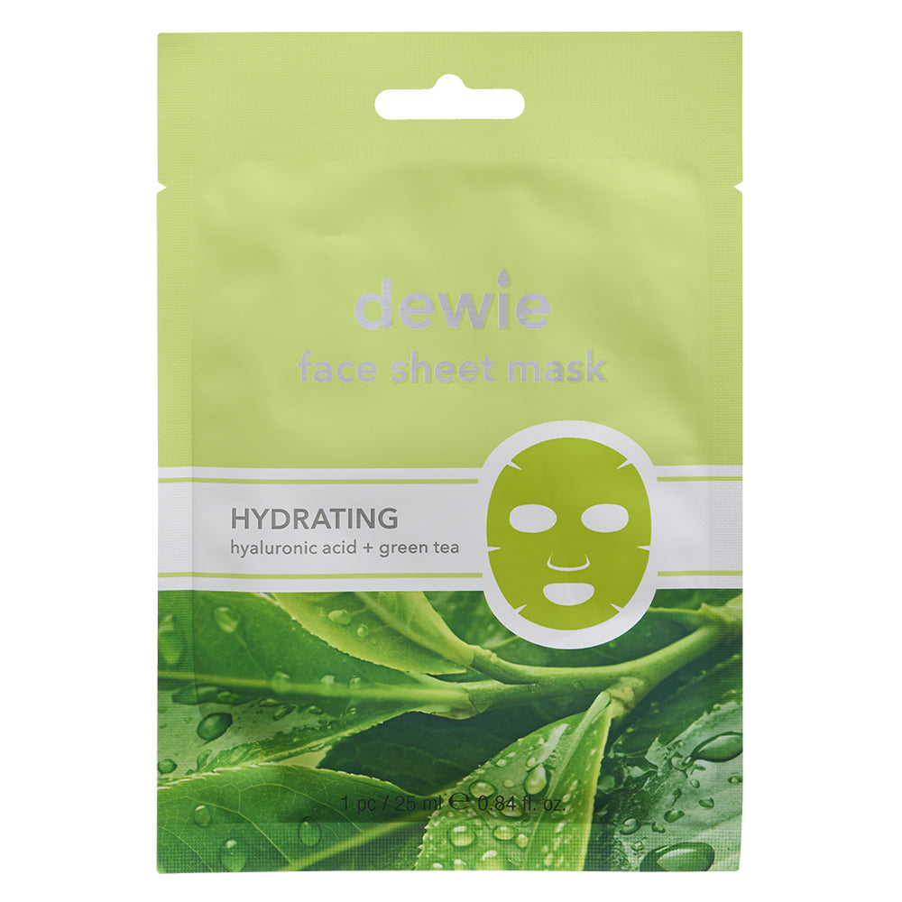 Face Sheet Mask - Hydrating - Hyaluronic Acid - Green Tea - 1 pc