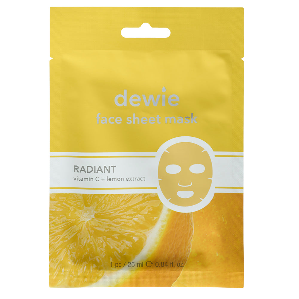 Face Sheet Mask - Radiant - Vitamin C + Lemon Extract - 1 pc
