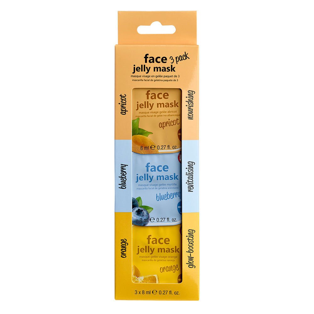 Face Jelly Mask - Apricot / Blueberry / Orange - 3 pack