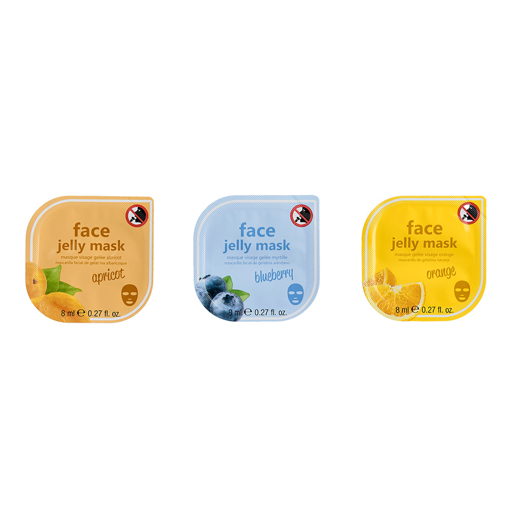 Face Jelly Mask - Apricot / Blueberry / Orange - 3 pack