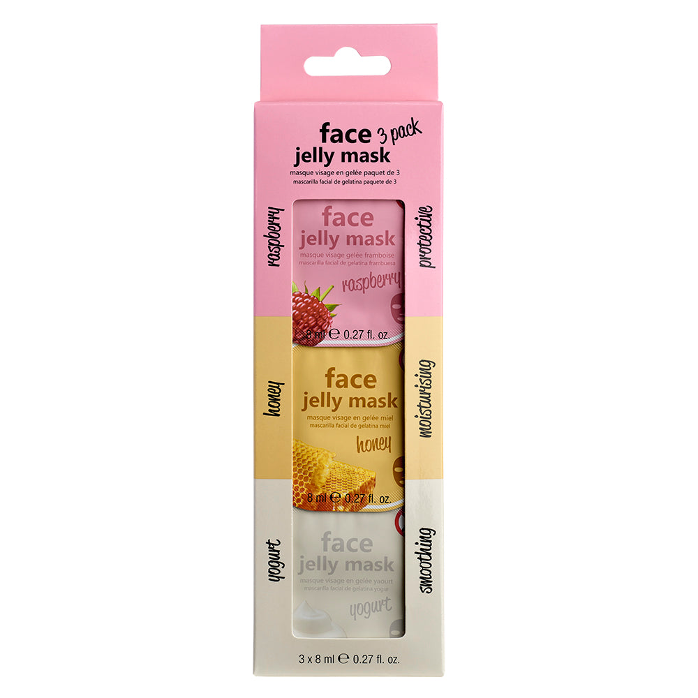 Face Jelly Mask - Raspberry / Honey / Yogurt - 3 pack
