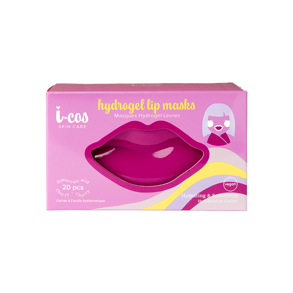 I-Cos Pink Hydrogel Lip Mask - Cherry - 20 pcs