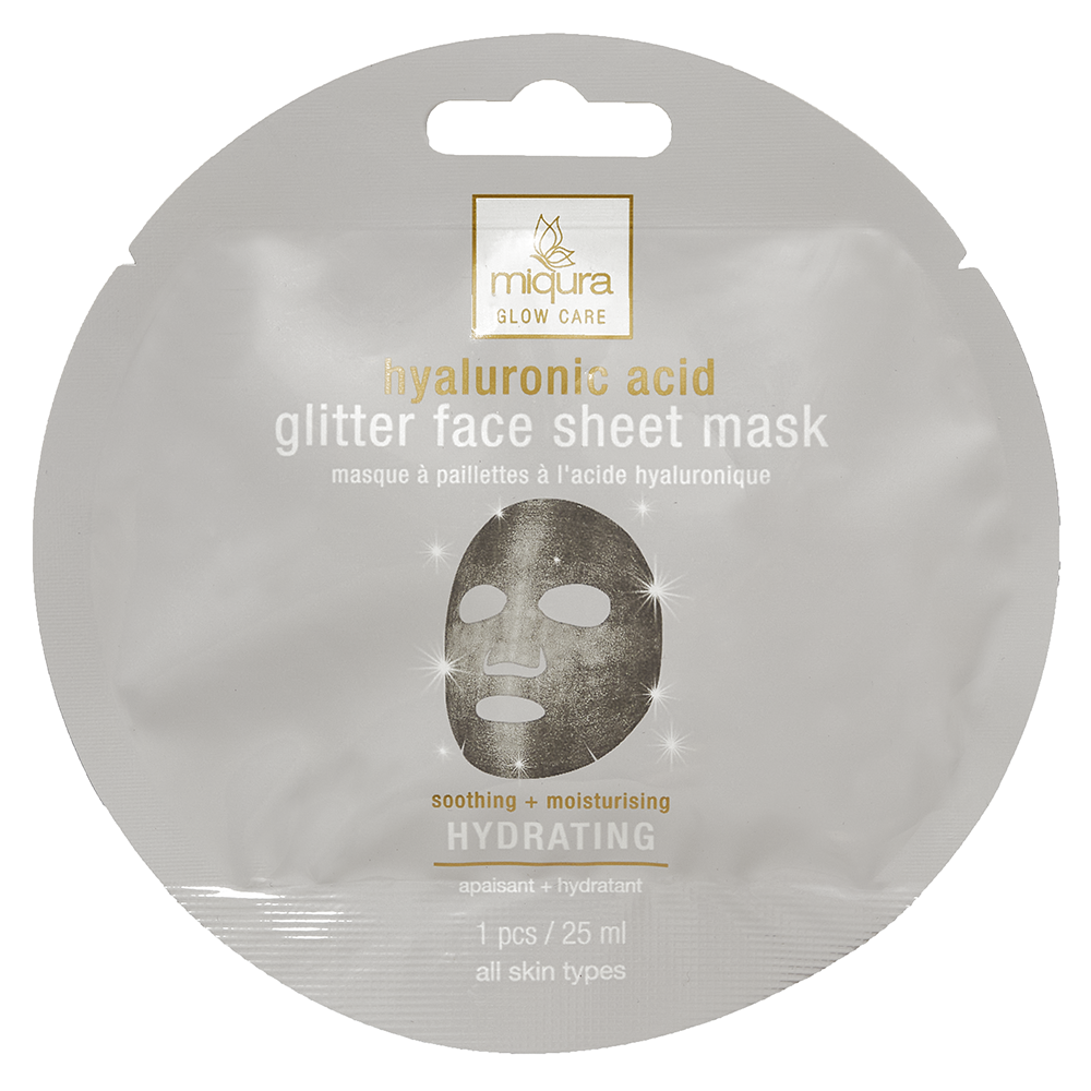 Miqura Glitter Face Sheet Mask - Hyaluronic Acid