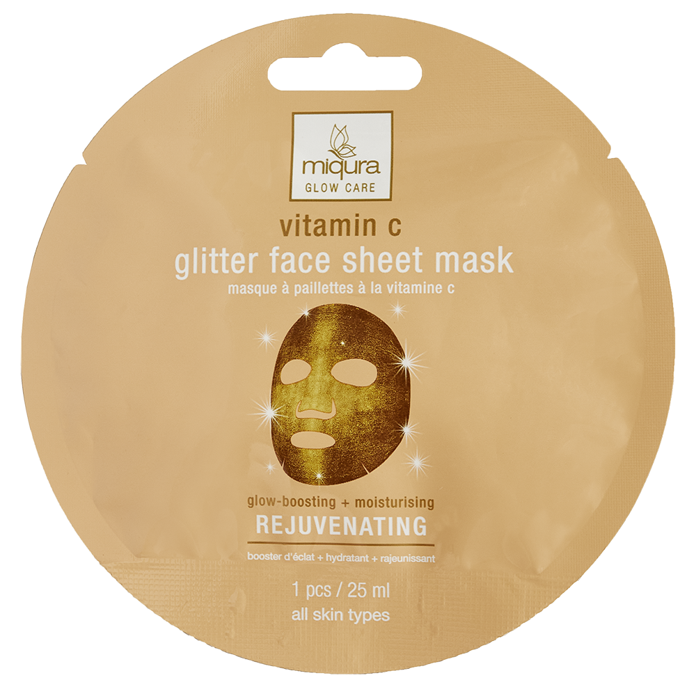 Miqura Glitter Face Sheet Mask - Vitamin C